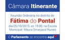 Distrito de Fátima do Pontal receberá reunião do Programa Câmara Itinerante.