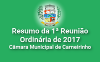 Resumo da 01ª reunião ordinária de 2017