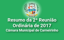 Resumo da 02ª reunião ordinária de 2017