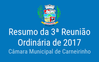 Resumo da 03ª reunião ordinária de 2017