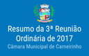 Resumo da 03ª reunião ordinária de 2017