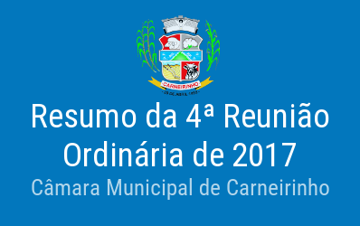 Resumo da 04ª reunião ordinária de 2017