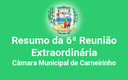 Resumo da 06ª reunião extraordinária de 2015