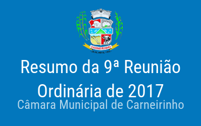 Resumo da 09ª reunião ordinária de 2017