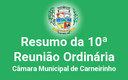 Resumo da 10ª reunião ordinária de 2015