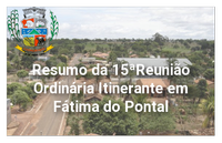 Resumo da 15ª reunião ordinária de 2015 e 3ª Reunião Itinerante