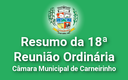 Resumo da 18ª reunião ordinária de 2015