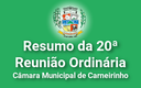 Resumo da 20ª e ultima reunião ordinária de 2015.