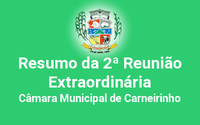 Resumo da 2ª reunião extraordinária de 2015